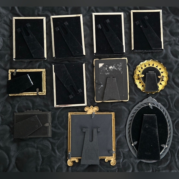 Vintage/MOD Lot Of 11 Small Gallery Picture Frames Metal Ornate Rhinestone Mix - Picture 9 of 9